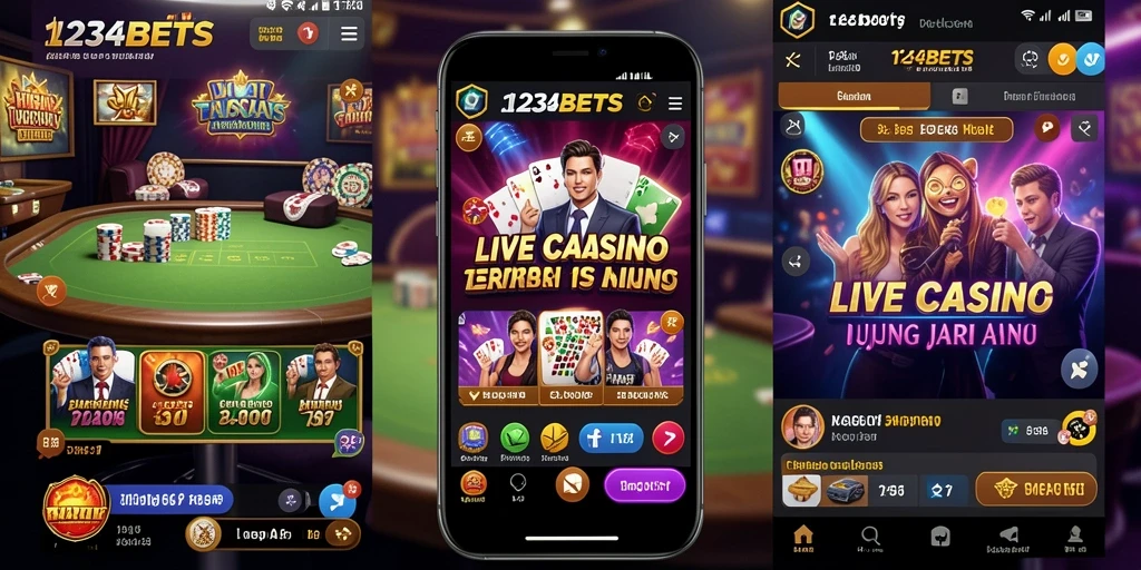 Tampilan mendebarkan gameplay Live Casino di 1234BETS.