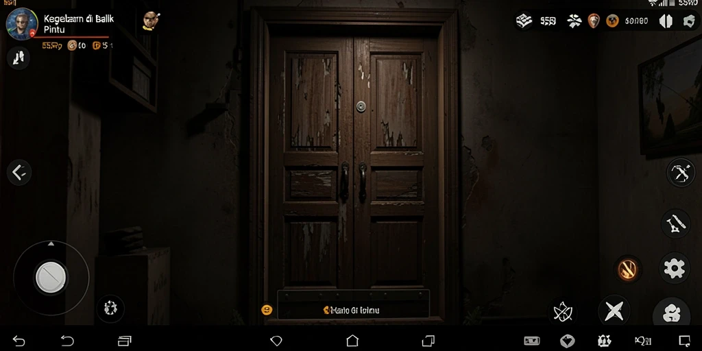 Screenshot permainan 55RP menunjukkan suasana horor yang menegangkan dan mengintimidasi.