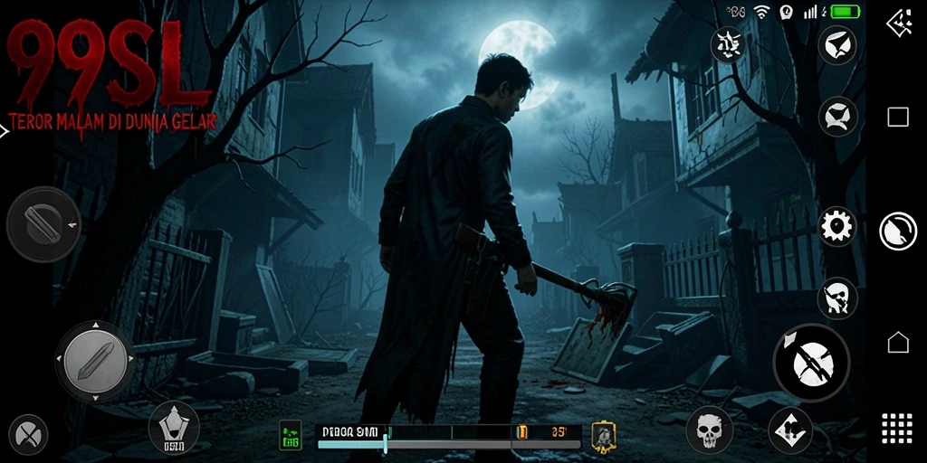 Gameplay seram dalam suasana gelap yang mencekam.