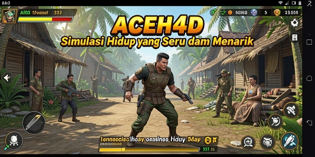 Tangkapan layar utama ACEH4D menampilkan karakter dalam dunia simulasi yang dinamis.