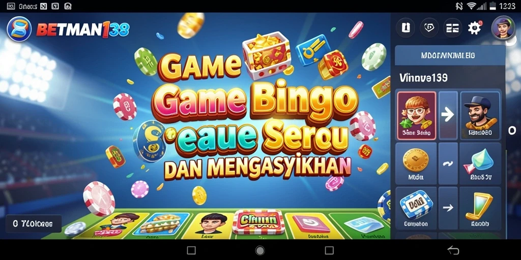 Screenshot BETMAN138 menunjukkan pemain terlibat dalam permainan Bingo yang seru.