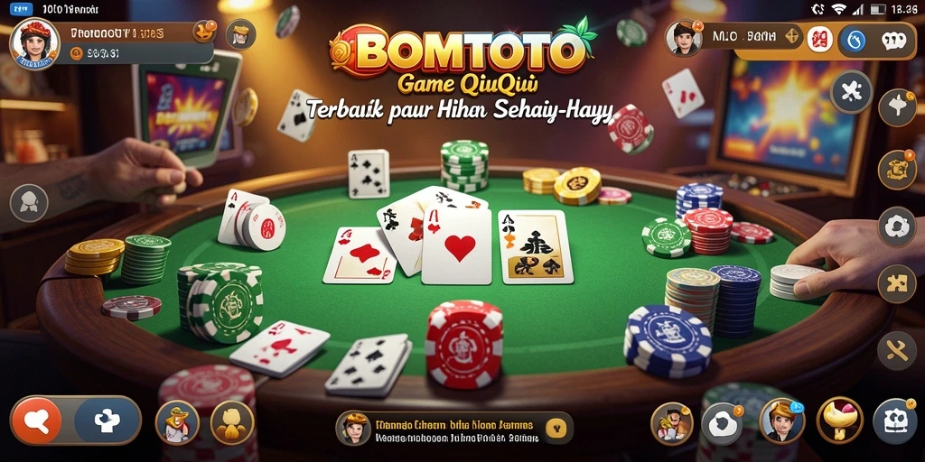 Tampilan gameplay seru dari BOMTOTO saat bertanding QiuQiu.