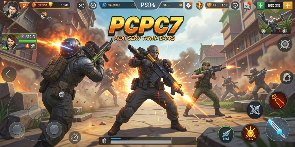 Tampilan gameplay PCPC7 dengan aksi seru yang mendebarkan.