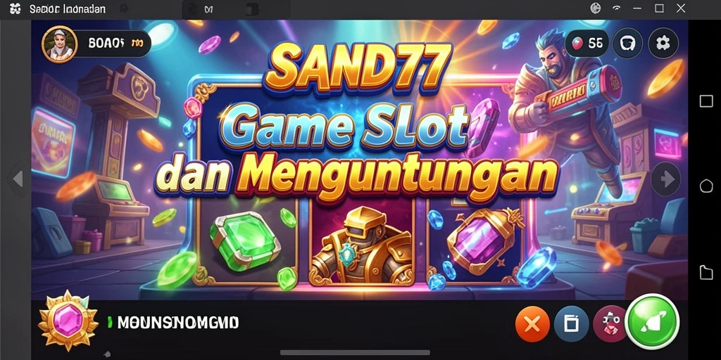 Screenshot gameplay SAND77 menampilkan gulungan slot yang memikat.