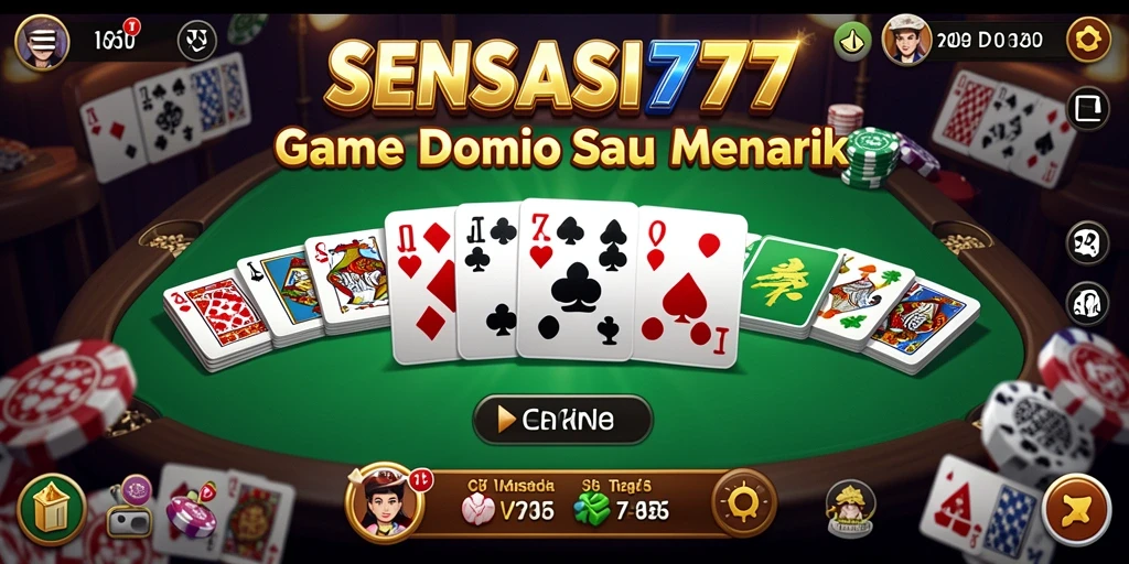 Screenshot utama SENSASI777 menampilkan gameplay domino yang seru.
