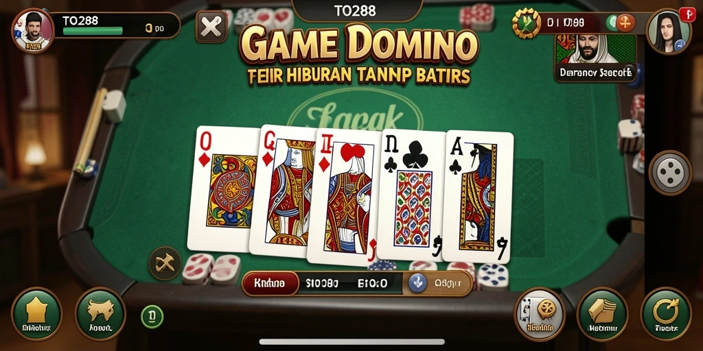 Screenshot TO288 menampilkan gameplay Domino yang seru dan interaktif.