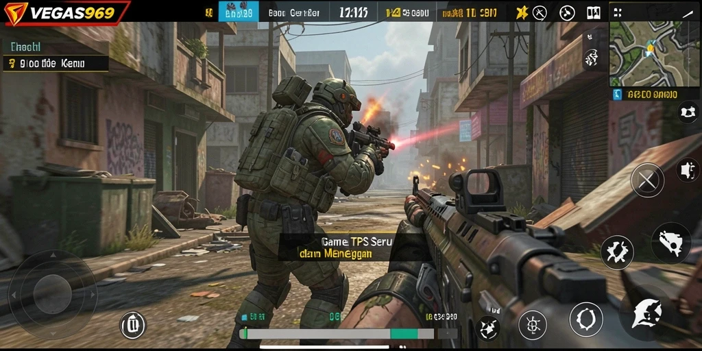 Tangkapan layar gameplay intens VEGAS969 dengan grafis menawan.