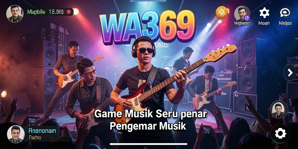 Tampilan gameplay WA369 dengan berbagai pilihan lagu musik.