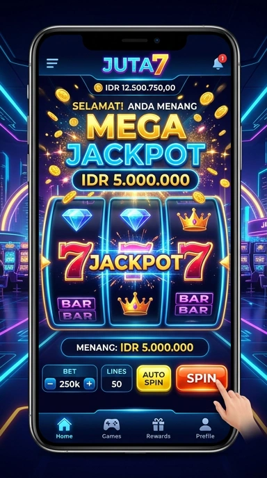 Tampilan antarmuka depan aplikasi juta7.